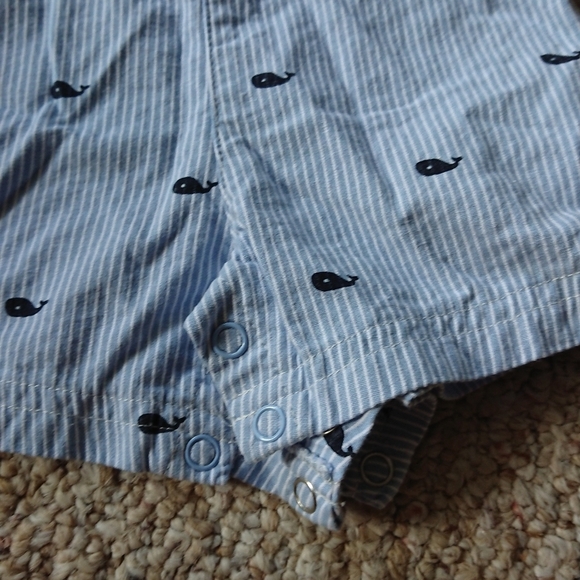 Little Me adorable Striped Baby Romper with matching Hat 3M - Picture 3 of 11